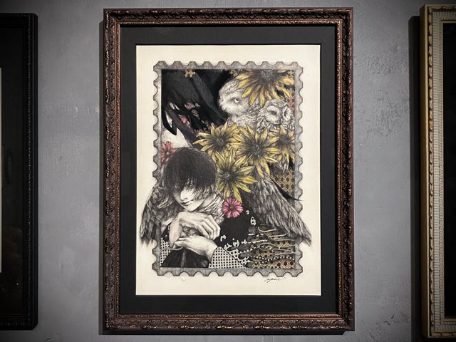 DULLAH（ドラウ）、ラウ山（中部ジャワ）、希少画集画、新品額装付 DULLAH（ドラウ）、ラウ山（中部ジャワ）、希少画集画、新品額装付 香